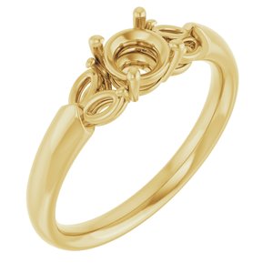 14K Yellow Gold 5.2 mm Round Engagement Ring Mounting