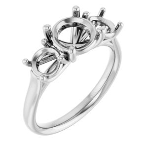 Platinum 7.4 mm Round Engagement Ring Mounting