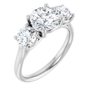 14K White Gold 2 1/2 CTW Lab-Grown Diamond Engagement Ring