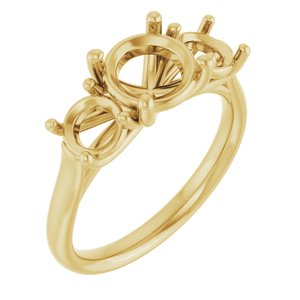 14K Yellow Gold 7.4 mm Round Engagement Ring Mounting