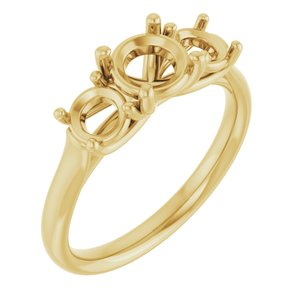 14K Yellow Gold 6 mm Round Engagement Ring Mounting