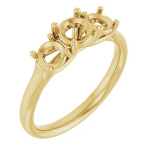 14K Yellow Gold 5.2 mm Round Engagement Ring Mounting