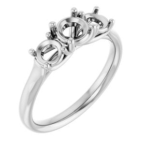 10K White Gold 5.2 mm Round Engagement Ring Mounting