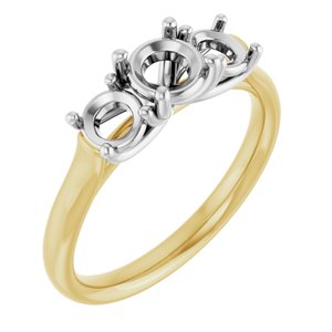 14K Yellow/White Gold 5.2 mm Round Engagement Ring Mounting