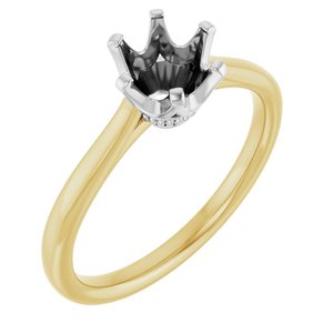 14K Yellow & White Gold 6.5 mm Round Engagement Ring Mounting