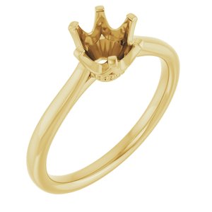 14K Yellow Gold 6.5 mm Round Engagement Ring Mounting