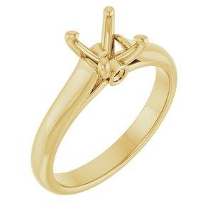 14K Yellow Gold 6.5 mm Round Engagement Ring Mounting