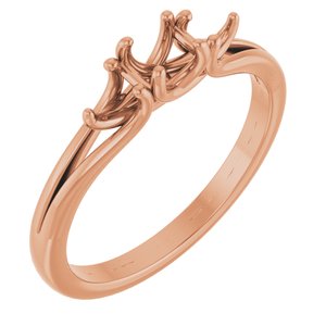10K Rose Gold 4.1 mm Round Three-Stone Engagement Ring Mounting