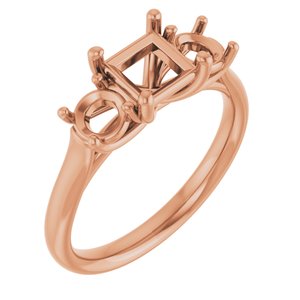 14K Rose Gold 5.5x5.5 mm Square Engagement Ring Mounting