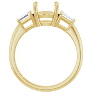 14K Yellow Gold 8 mm Round 1/5 CTW Natural Diamond Semi-Set Engagement Ring