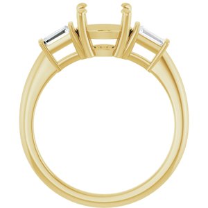 14K Yellow Gold 7.4 mm Round 1/5 CTW Lab-Grown Diamond Semi-Set Engagement Ring