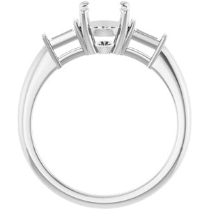 Platinum  8x6 mm Oval Engagement Ring Mounting