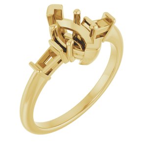 14K Yellow Gold  9x4.5 mm Marquise Engagement Ring Mounting