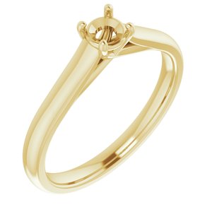 14K Yellow Gold 4.1 mm Round Solitaire Ring Mounting