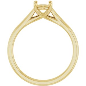 14K Yellow Gold 7x5 mm Oval Solitaire Engagement Ring Mounting 