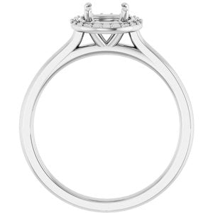 14K White Gold 5.8 mm Round Halo-Style Engagement Ring Mounting