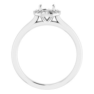 14K White Gold 5.2 mm Round Halo-Style Engagement Ring Mounting