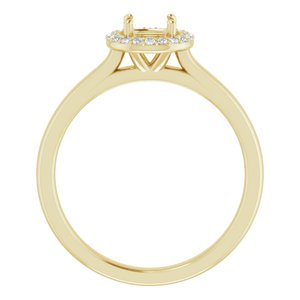 14K Yellow Gold 5.2 mm Round .08 CTW Natural Diamond Semi-Set Engagement Ring