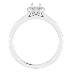 14K White Gold 4.1 mm Round 0.06  CTW Natural Diamond Semi-Set Engagement Ring