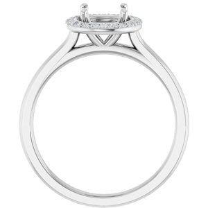 14K White Gold 6.5 mm Round .08 CTW Lab-Grown Diamond Semi-Set Engagement Ring