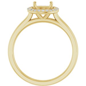 14K Yellow Gold 6.5 mm Round 1/10 CTW Natural Diamond Semi-Set Engagement Ring