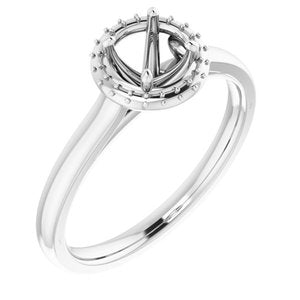 14K White Gold 5.2 mm Round Halo-Style Engagement Ring Mounting