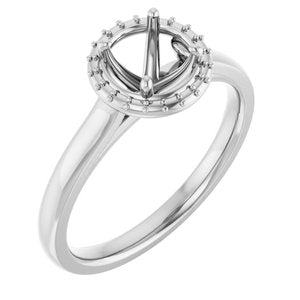 14K White Gold 5.8 mm Round Halo-Style Engagement Ring Mounting