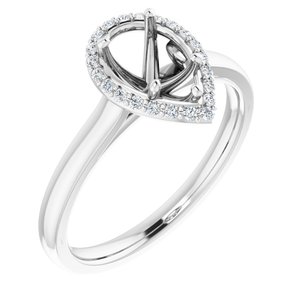 14K White Gold 8x5 mm Pear .08 CTW Lab-Grown Semi-Set Engagement Ring