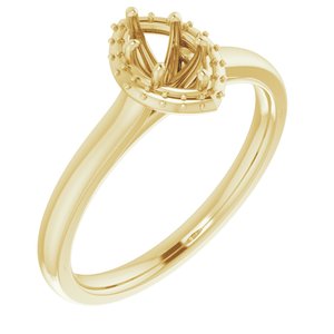 14K Yellow Gold 6x3.5 mm Marquise Halo-Style Engagement Ring Mounting
