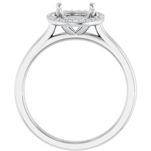 14K White Gold 9x7 mm Oval 1/10 CTW Lab-Grown Diamond Semi-Set Engagement Ring