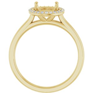14K Yellow Gold 9x7 mm Oval 1/10 CTW Lab-Grown Diamond Semi-Set Engagement Ring