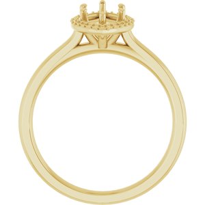 14K Yellow Gold 10x5 mm Marquise Halo-Style Engagement Ring Mounting