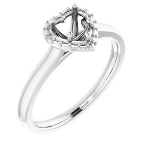 14K White Gold 5x5 mm Heart Halo-Style Engagement Ring Mounting