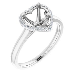 14K White Gold 7x7 mm Heart 1/10 CTW Lab-Grown Semi-Set Engagement Ring
