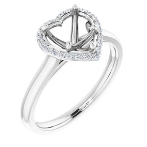 14K White Gold 7x7 mm Heart 1/10 CTW Lab-Grown Semi-Set Engagement Ring