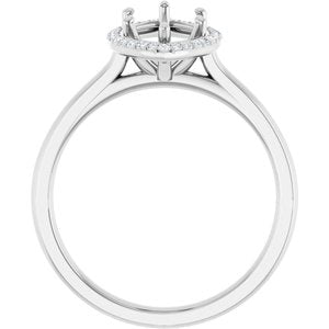14K White Gold 12x6 mm Marquise 1/8  CTW Natural Diamond Semi-Set Engagement Ring