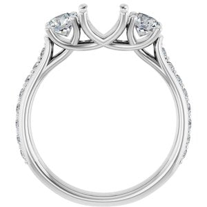 14K White Gold 6.5 mm Round 9/10 CTW Lab-Grown Diamond Semi-Set Engagement Ring