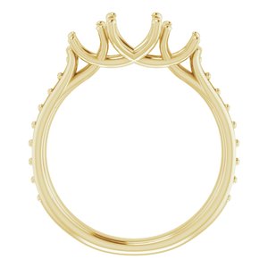 14K Yellow Gold 6 mm Round Three-Stone Engagement Ring Mounting