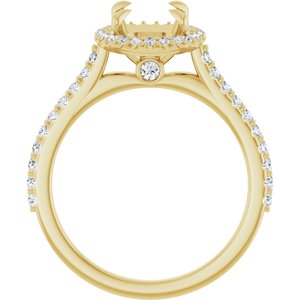 14K Yellow Gold 9x7 mm Oval 1/3 CTW Natural Diamond Semi-Set Engagement Ring