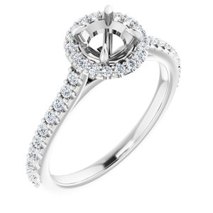 14K White Gold 5.5 mm Round 1/3 CTW Lab-Grown Diamond Semi-Set Engagement Ring