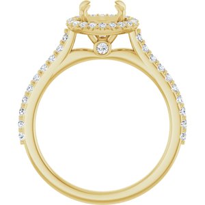 14K Yellow Gold 6.5 mm Round 1/3 CTW Natural Diamond Semi-Set Engagement Ring