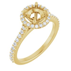 14K Yellow Gold 6.5 mm Round 1/3 CTW Natural Diamond Semi-Set Engagement Ring