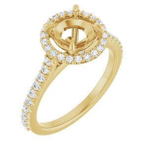 14K Yellow Gold 7.4 mm Round 3/8 CTW Lab-Grown Diamond Semi-Set Engagement Ring