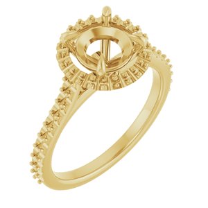 14K Yellow Gold 7.4 mm Round 3/8 CTW Lab-Grown Diamond Semi-Set Engagement Ring