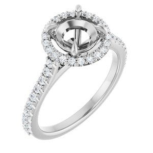 14K White Gold 7.4 mm Round 3/8 CTW Lab-Grown Diamond Semi-Set Engagement Ring