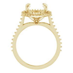 10K Yellow Gold  12x10 mm Oval Engagement Ring Mounting
