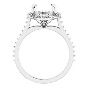 Sterling Silver  11x9 mm Oval Engagement Ring Mounting