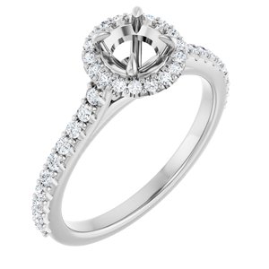 14K White Gold 5.2 mm Round 3/8 CTW Lab-Grown Diamond Semi-Set Engagement Ring