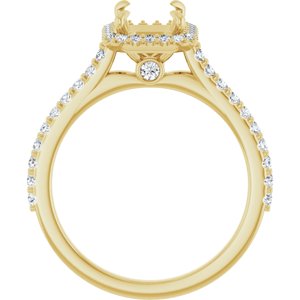 14K Yellow Gold 8x6 mm Emerald 1/3 CTW Natural Diamond Semi-Set Engagement Ring