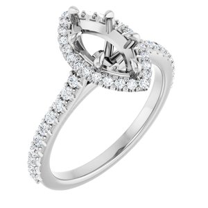 Platinum 10x5 mm Marquise 3/8 CTW Lab-Grown Diamond Semi-Set Engagement Ring